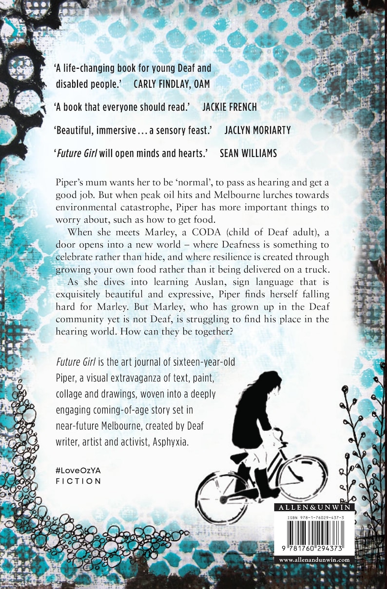 Future Girl illustrated art journal YA novel for age 12 to adult, Deaf Auslan content. image 2