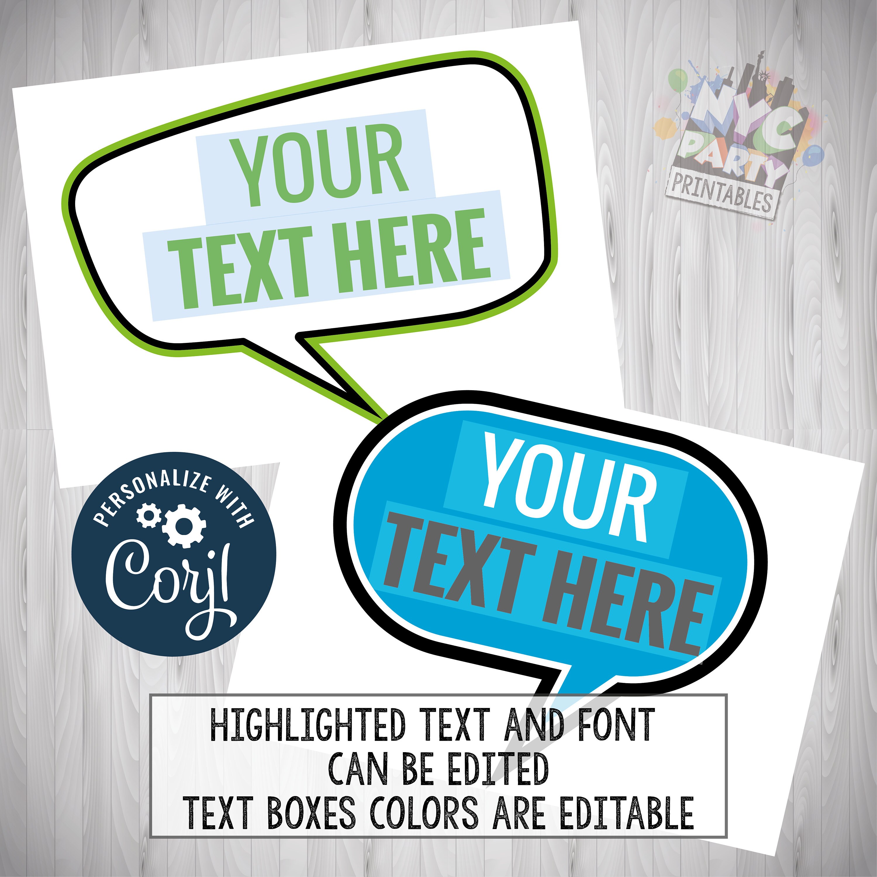 Editable Photo Booth Props Custom Photo Booth Props Editable Etsy