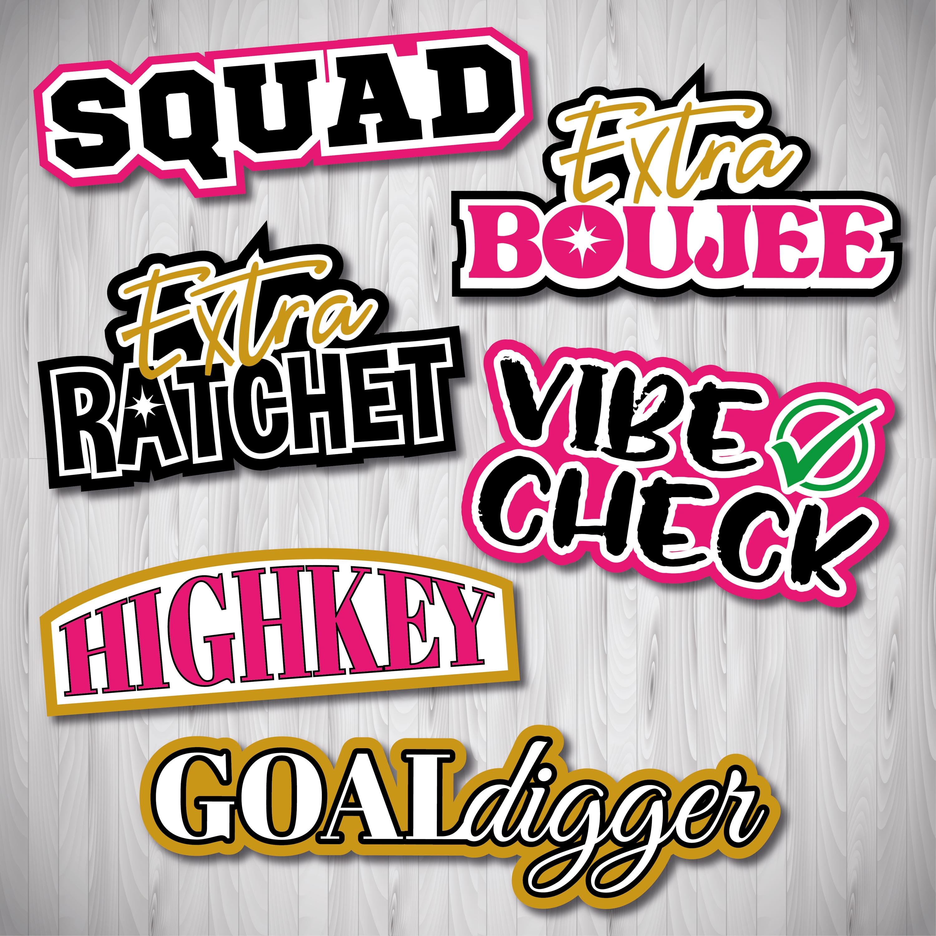 Gen Z Slang Photo Booth Props Printable | Hip Hop Party Photo Booth ...