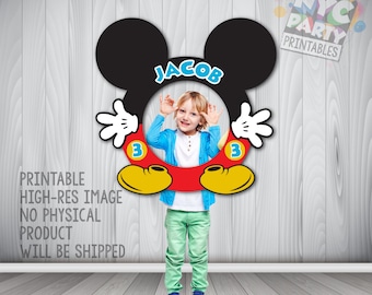 Ramka na zdjęcie Myszki Miki: spersonalizowane przyjęcie urodzinowe (do pobrania w wersji cyfrowej)