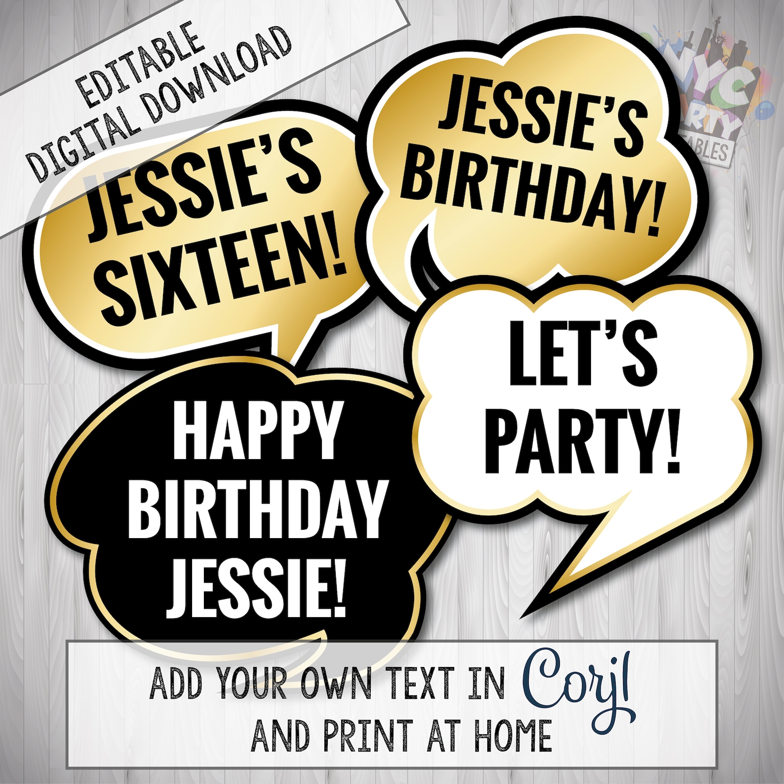 Editable Photo Booth Props Custom Photo Booth Props CORJL Etsy Canada