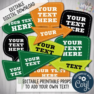 Editable Sports Props, Tennis Editable Props, Kids Sports Party, Tennis Party, Edit with Corjl, Sports Party, Nadal, Federer, Serena, champ