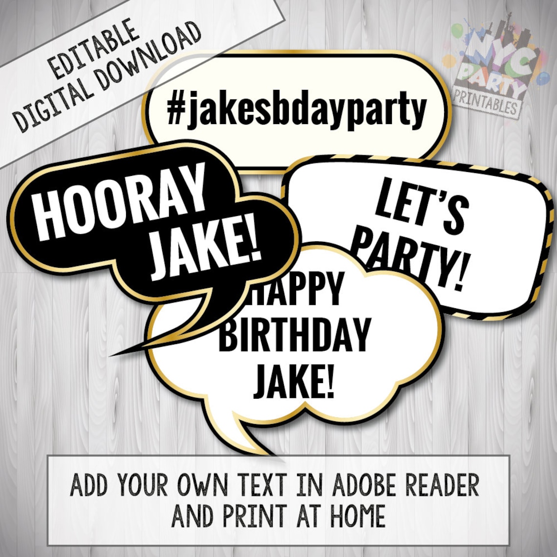 Editable Photo Booth Props Custom Photo Booth Props Editable Etsy