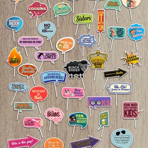 Family Reunion Photo Booth Props + FREE Sign, Printable Funny Family Reunion Props, INSTANT DOWNLOAD, Get Together, Cookout, Family Bbq