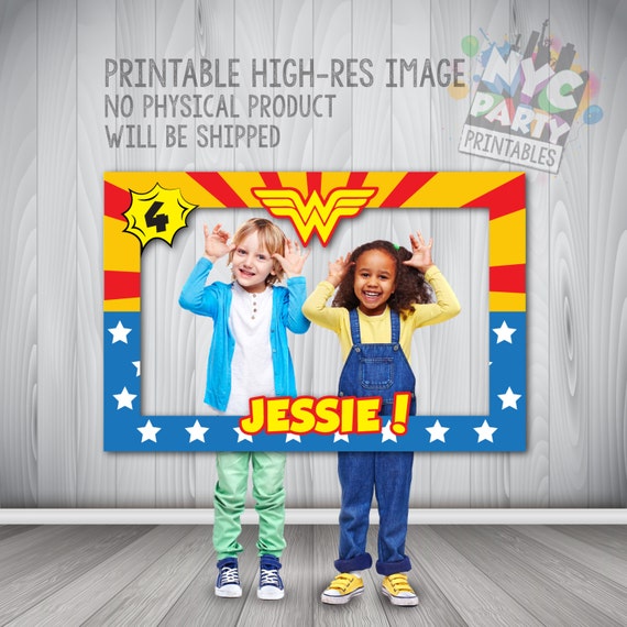 Wonder Woman Photo Booth Frame, Wonder Woman Photo Booth, Wonder Woman Frame, Wonder Woman Party, Wonder Woman Selfie Frame, Printable Il_570xn