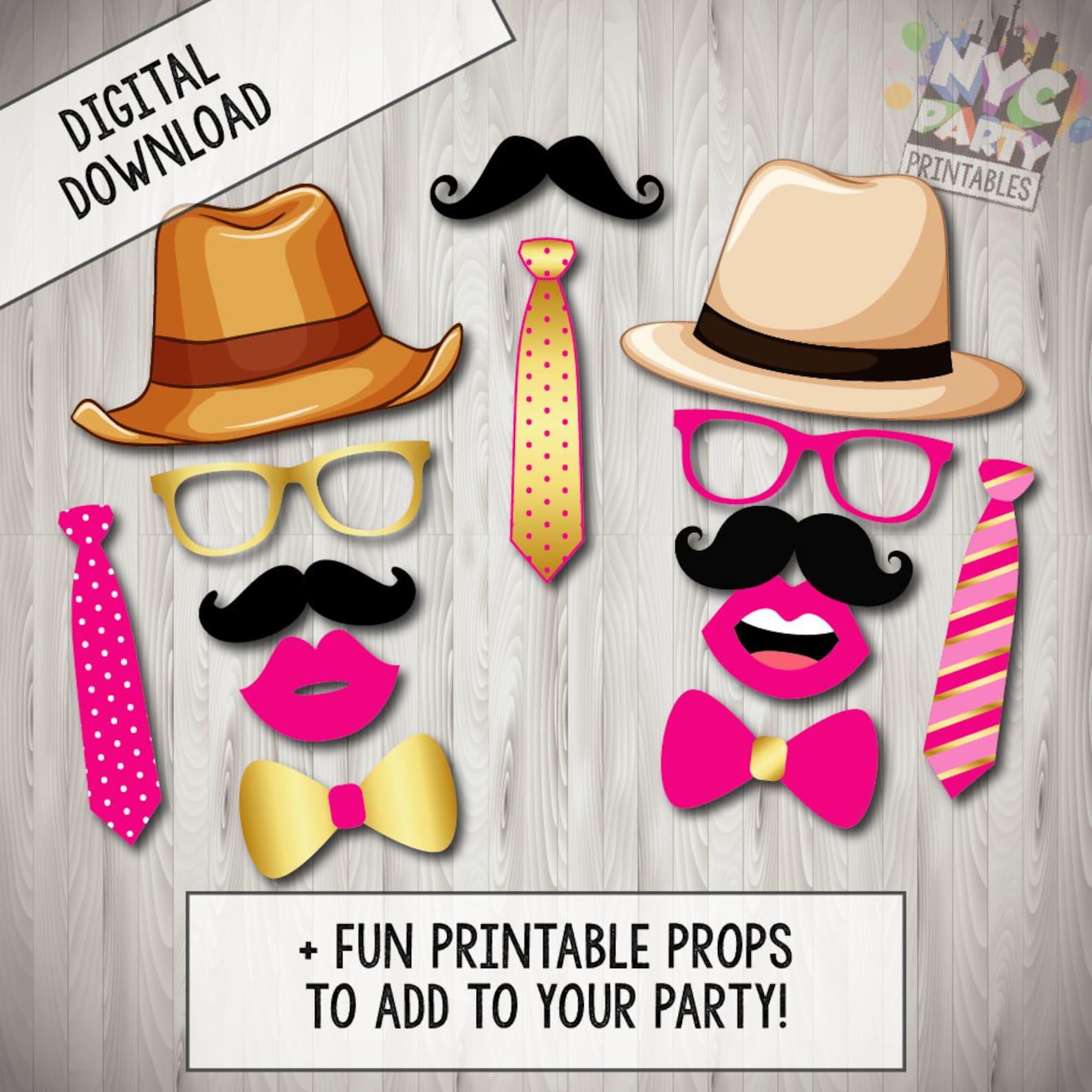 Editable Photo Booth Props Custom Photo Booth Props Etsy