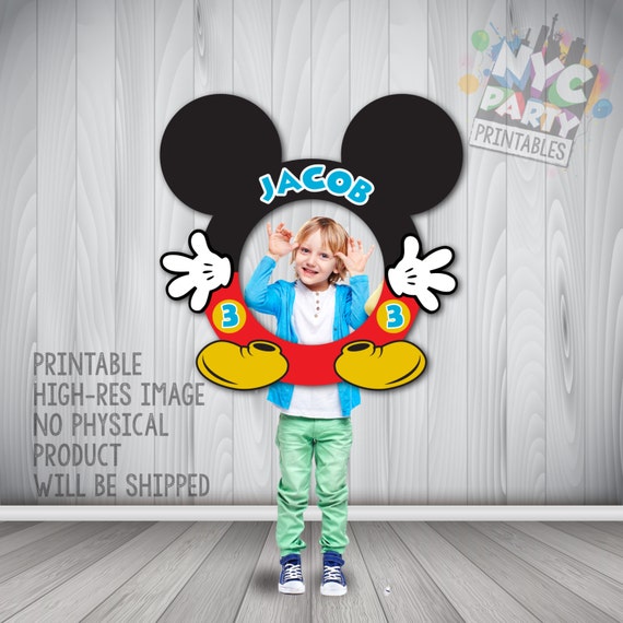 Mickey Photo Booth Frame, Mickey Mouse, Circular Mickey Mouse Photo Booth Frame, Photo Booth Frame, Mickey Birthday, Printable Digital File Il_570xn