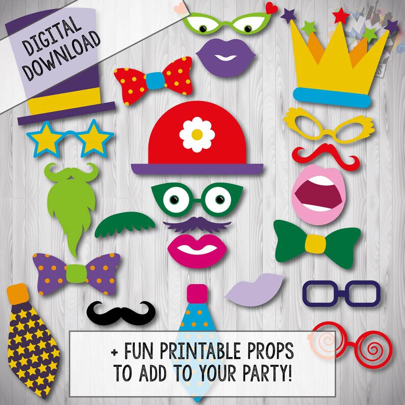 Editable Photo Booth Props CORJL Custom Photo Booth Props Etsy