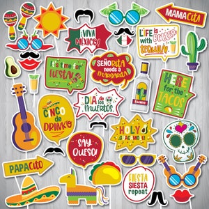 Suporte para cabine fotográfica Cinco De Mayo, Cabine fotográfica mexicana, Adereços para cabine fotográfica Cinco De Mayo, Festa Fiesta, Cabine fotográfica para download instantâneo, Viva México