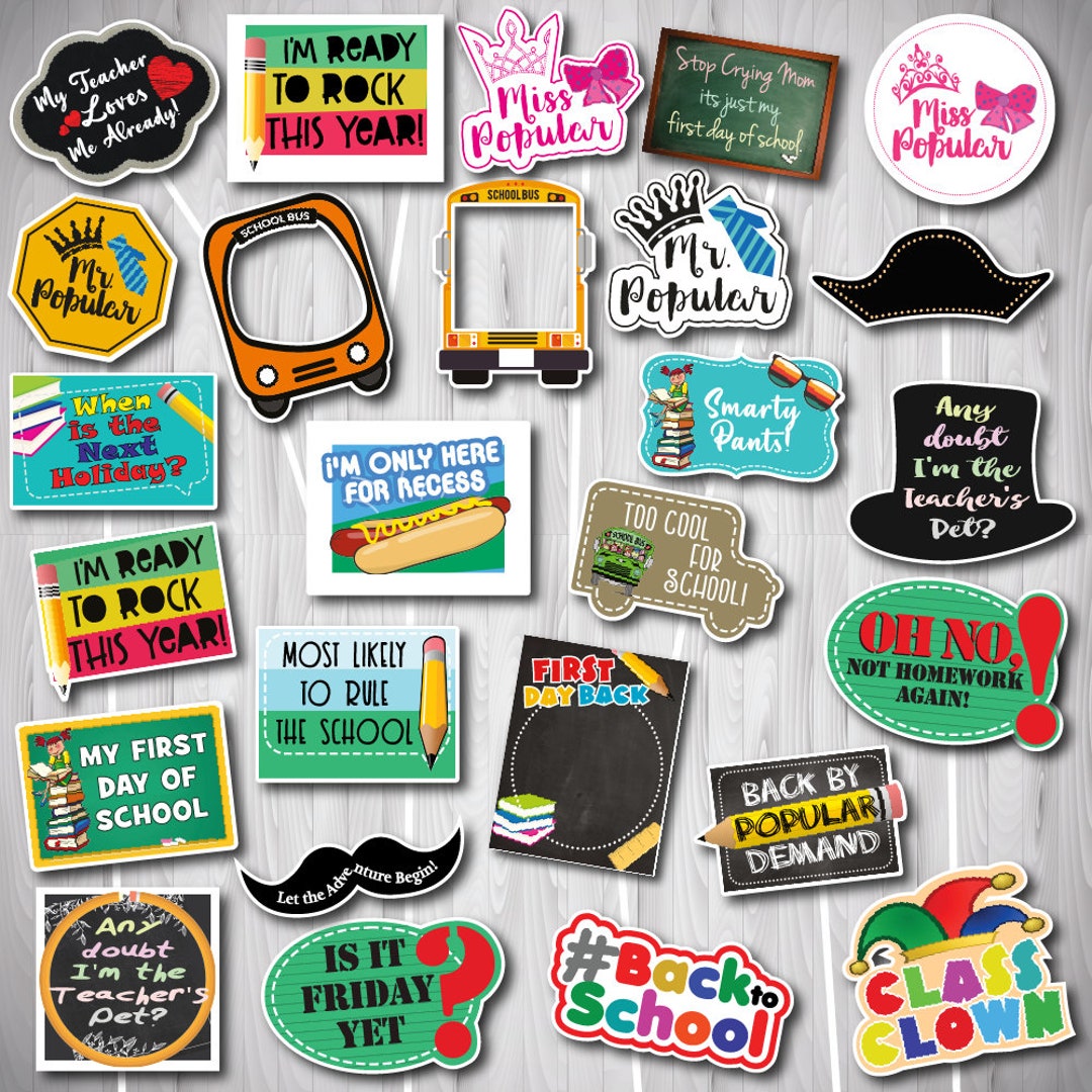 Back to School Photo Booth Props, Photo Booth Props School 2022, School