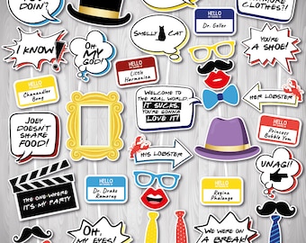 Friends TV Photo Booth Props: Party Decorations (Instant Download)