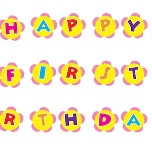 Minnie Mouse First Birthday Banner Printable • 1st Birthday Party Decor • Minnie Garland PDF • Instant Download Minnie Birthday Sign