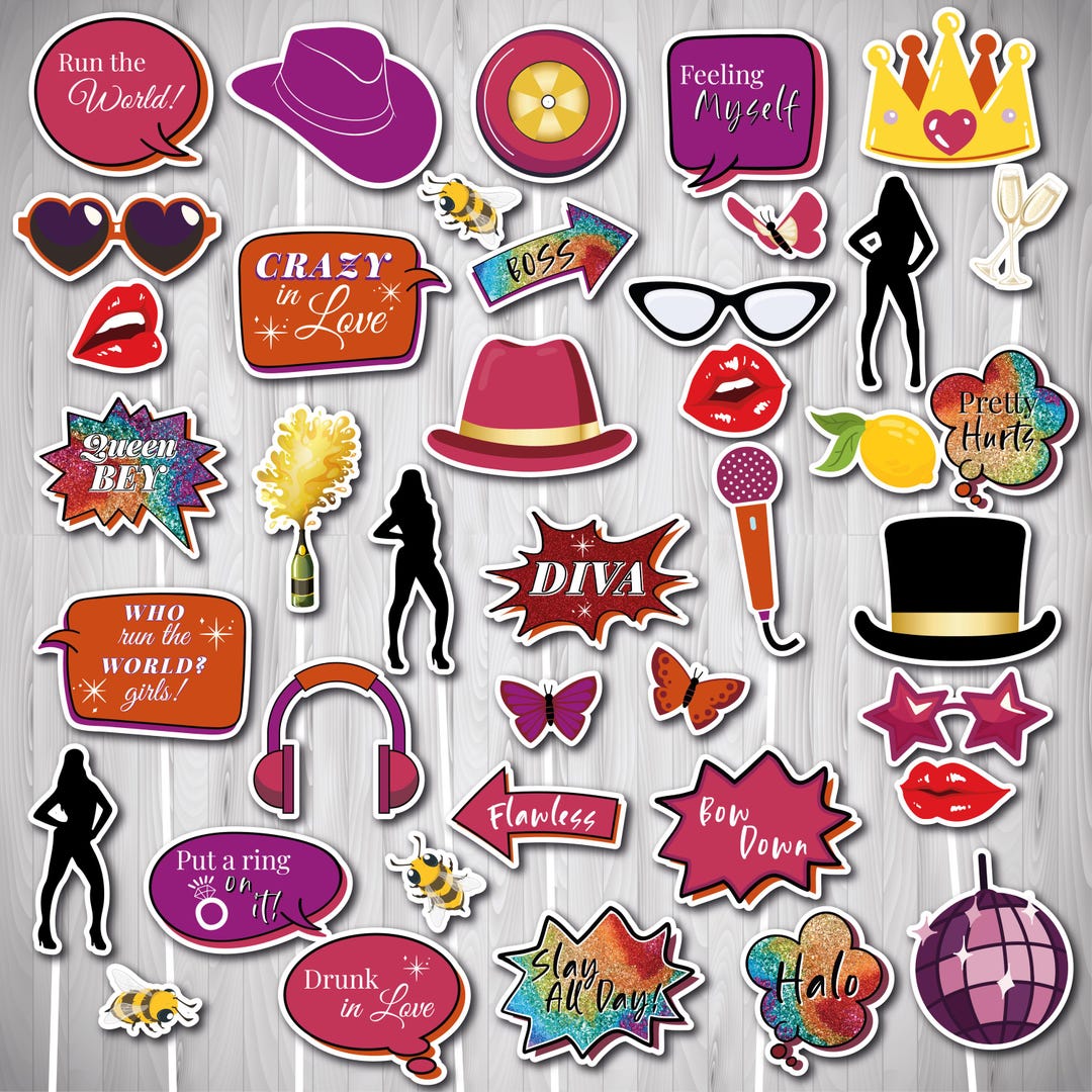 Beyonce Renaissance Photo Booth Props, Printable Party Decorations (PDF ...