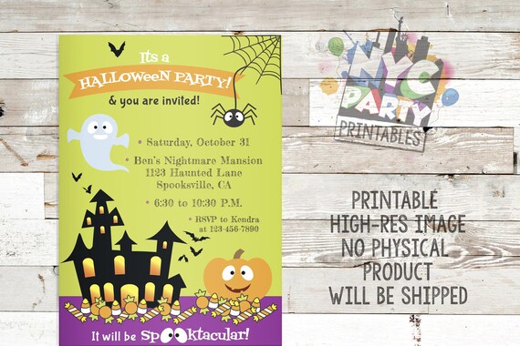 halloween invitation halloween party invite printable party etsy