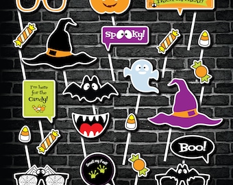 Halloween Photo Booth Props, Halloween Props, Printable Photo Booth Props, Halloween DIY Photo Booth Props,  Kid Friendly Photo Booth Props