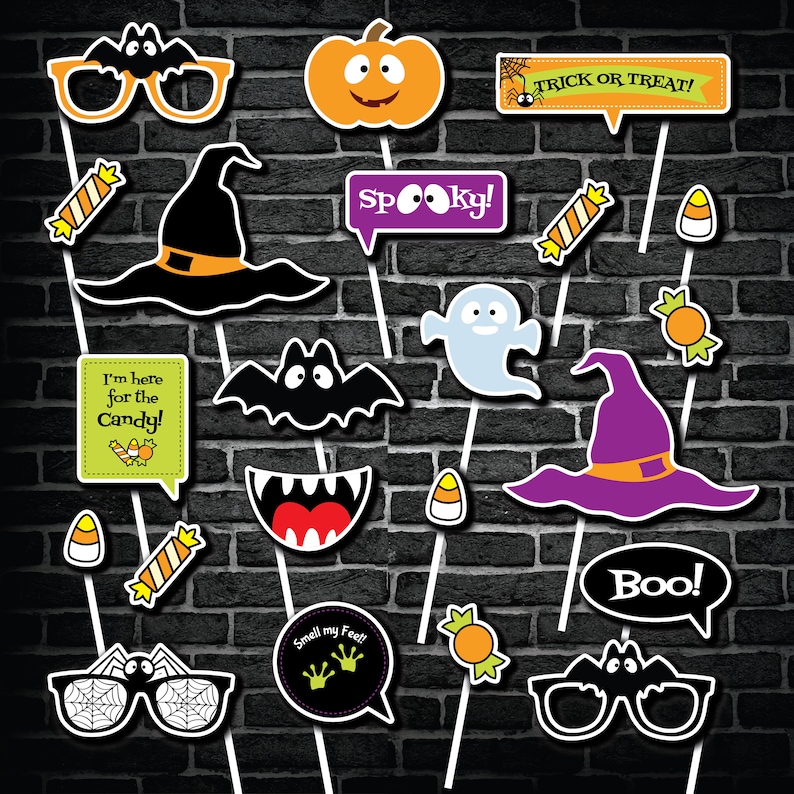 Halloween Photo Booth Props Halloween Props Printable Photo - Etsy