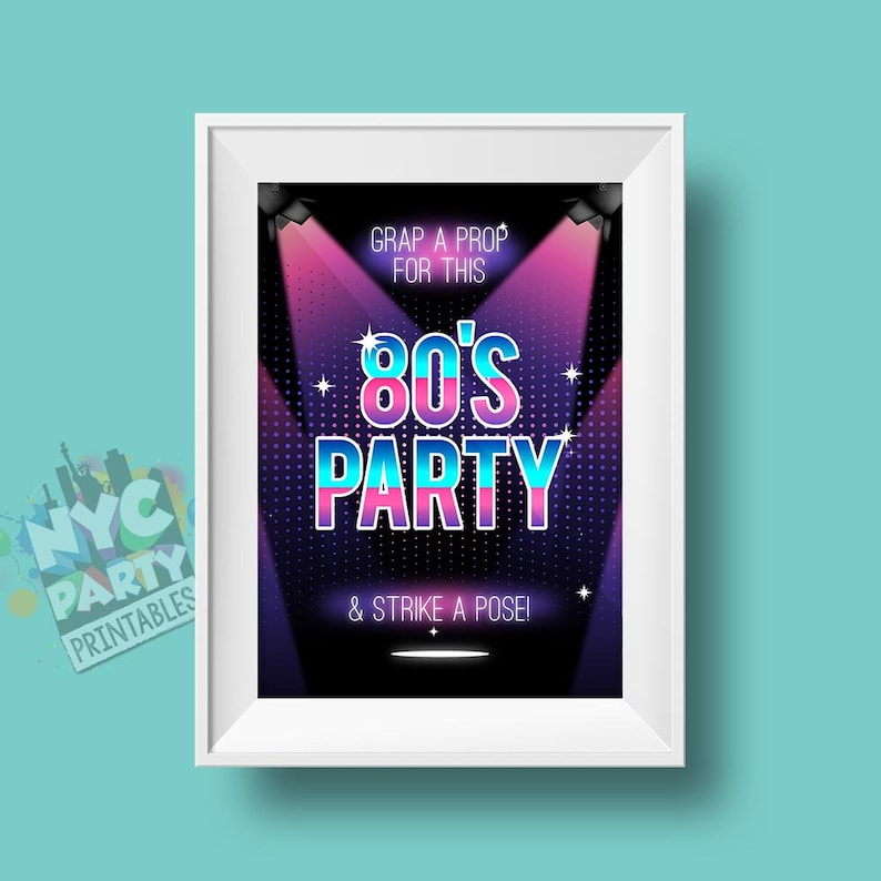 80's Party Printable Photo Booth Props 80s Photo Booth - Etsy