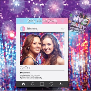 IG Frame, Gender Reveal Frame, Baby Shower Frame, Baby Reveal Frame, Boy or Girl, Printable IG Frame, DIY Selfie Frame