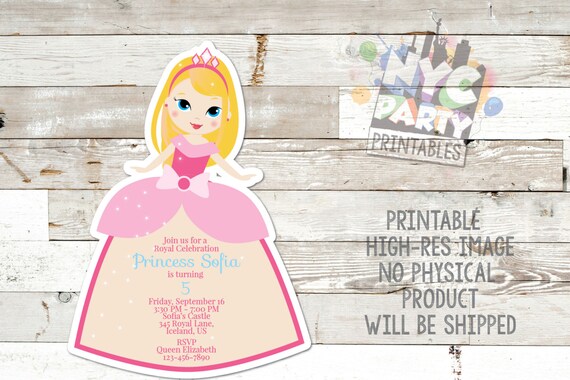 princess birthday party invitation blonde princess invite princess princess dress invitation