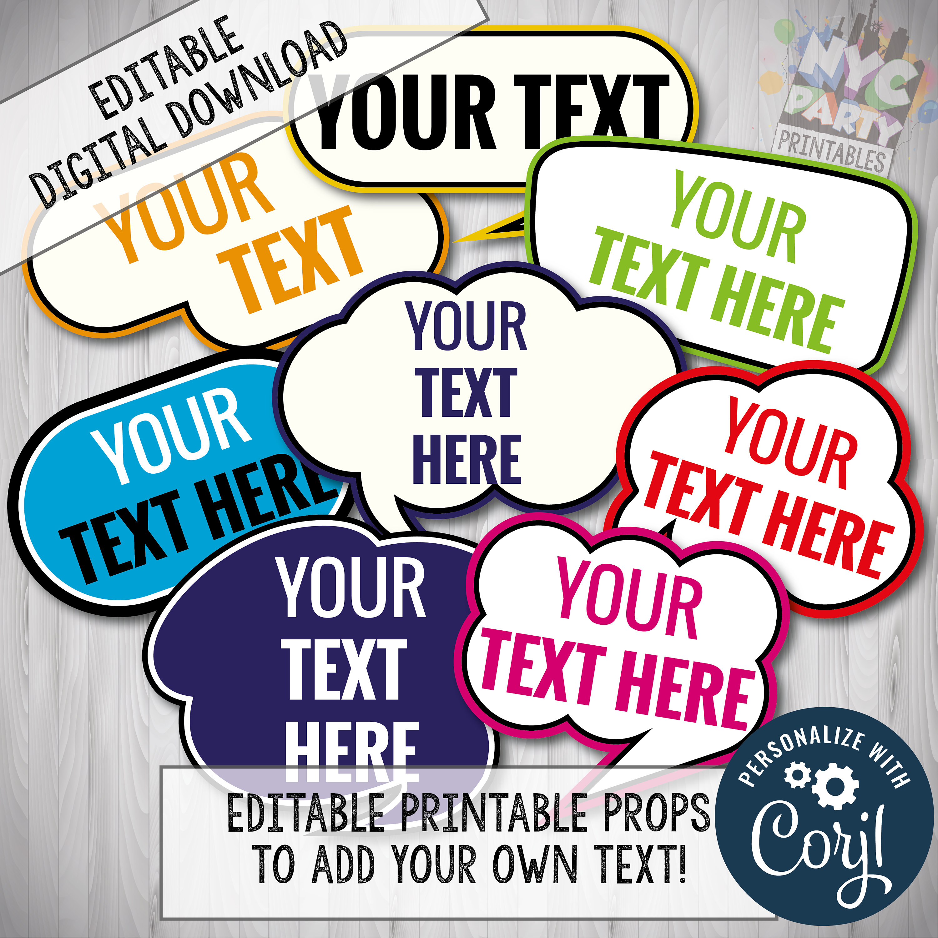 Editable Photo Booth Props Custom Photo Booth Props Editable Etsy Canada