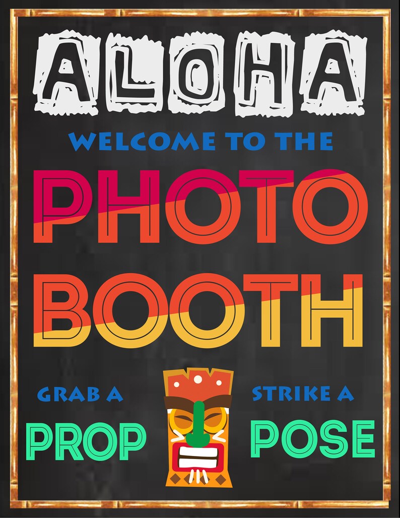 Luau Photo Booth Props Hawaiian Photo Booth Props Hawaiian Etsy