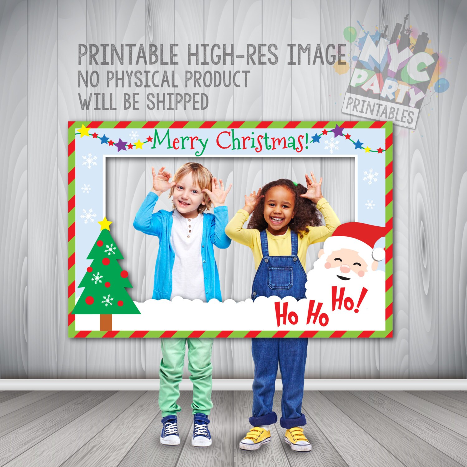 Printable Christmas photo booth frame, Digital Download, giant xmas prop  selfie, holiday photobooth diy, printables seasonal holiday frame