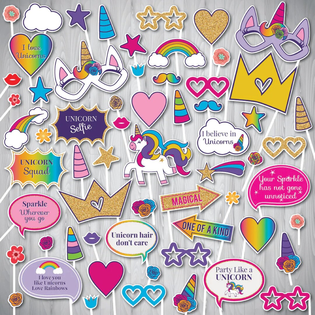 Unicorn Props, Unicorn Photo Booth Props, Unicorn Photobooth Props ...