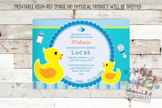 Rubber Ducky Baby Shower Invitation, Boy Baby Shower Invitation, Baby Sprinkle Invitation, Rubber Duckie Invite, Rubber Ducky Baby Shower Il_570xn