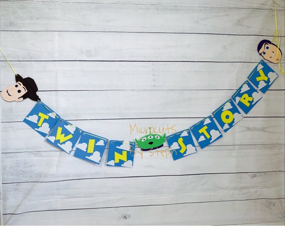 Toy Story Happy Birthday Banner Buzz Lightyear Woody And Forky Etsy