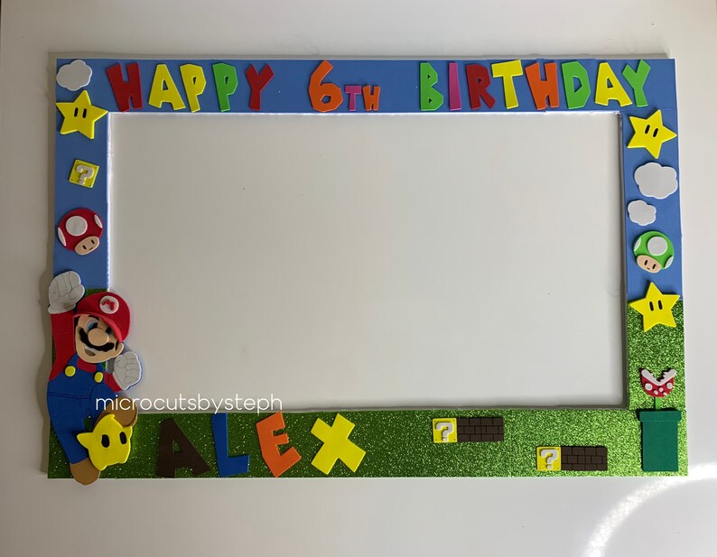 Super Mario Bros Birthday Photo Booth Frame Etsy
