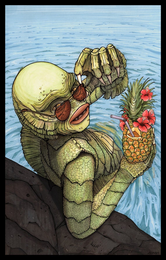 Gill Man Creature From The Black Lagoon Pinup 11 X Etsy Ireland