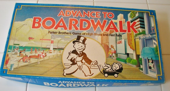 1985 Advance to Boardwalk Game - Monopoly Spin-off - Complete