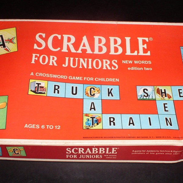 Vintage 1964 SCRABBLE for JUNIORS 2nd Edition - Selchow & Righter Vintage Game