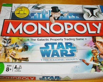 STAR WARS The Clone Wars Monopoly -  Complete - Vintage Game