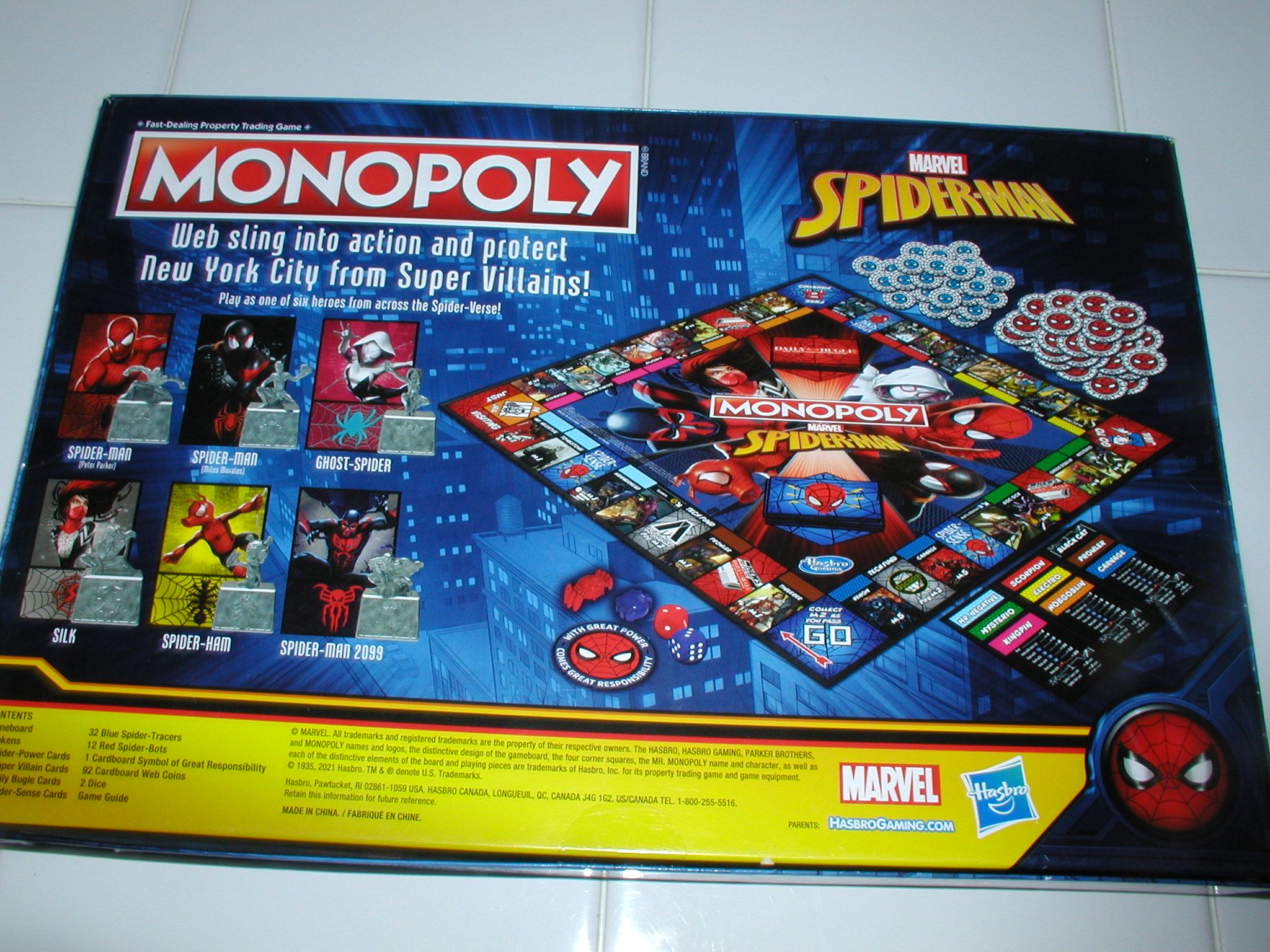 Monopoly SPIDER-MAN Edition Board Game - Complete, Never Played