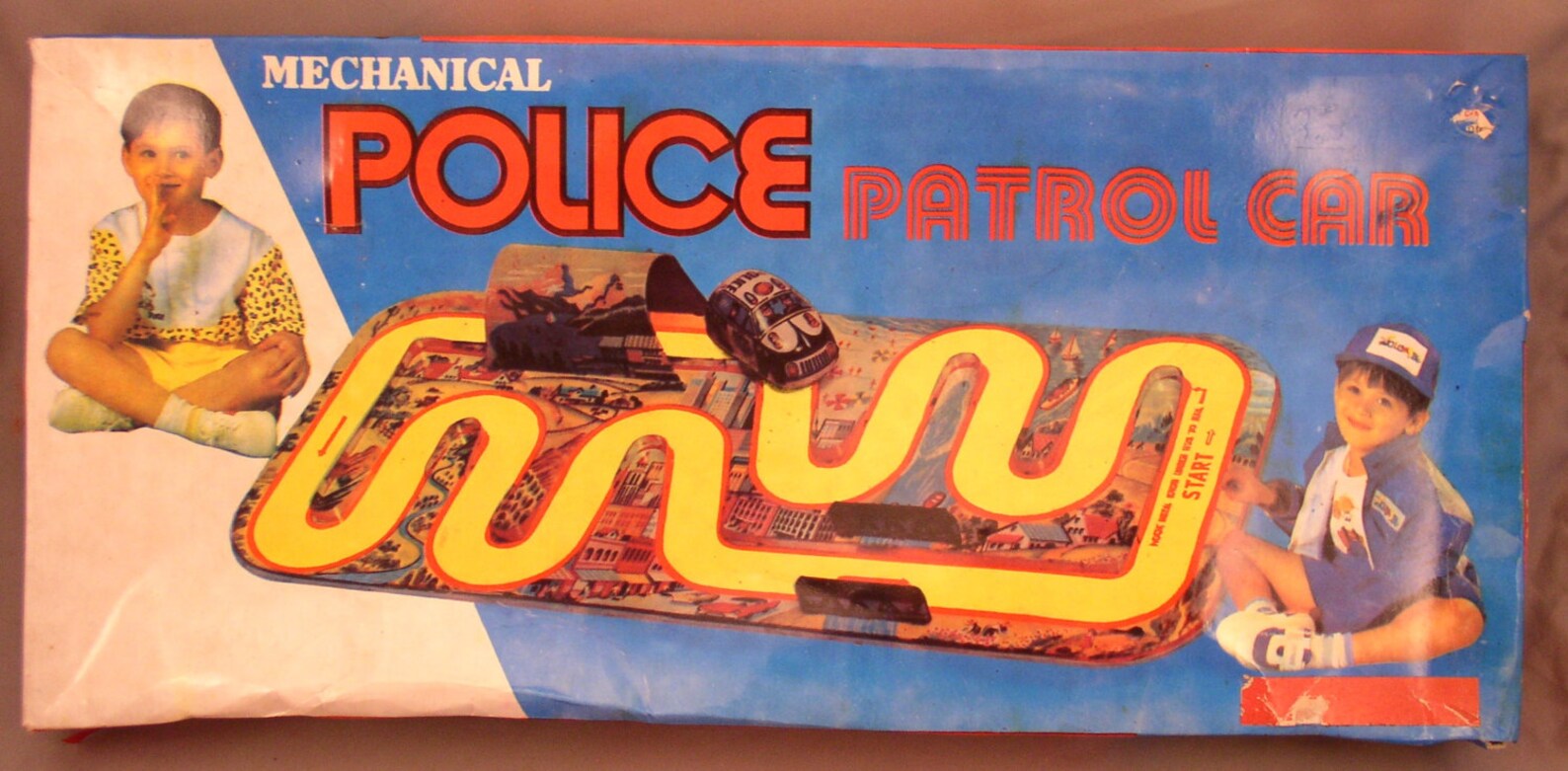 Vintage 1970s Tin Mechanical Police Patrol Car Wind Up Set in Etsy