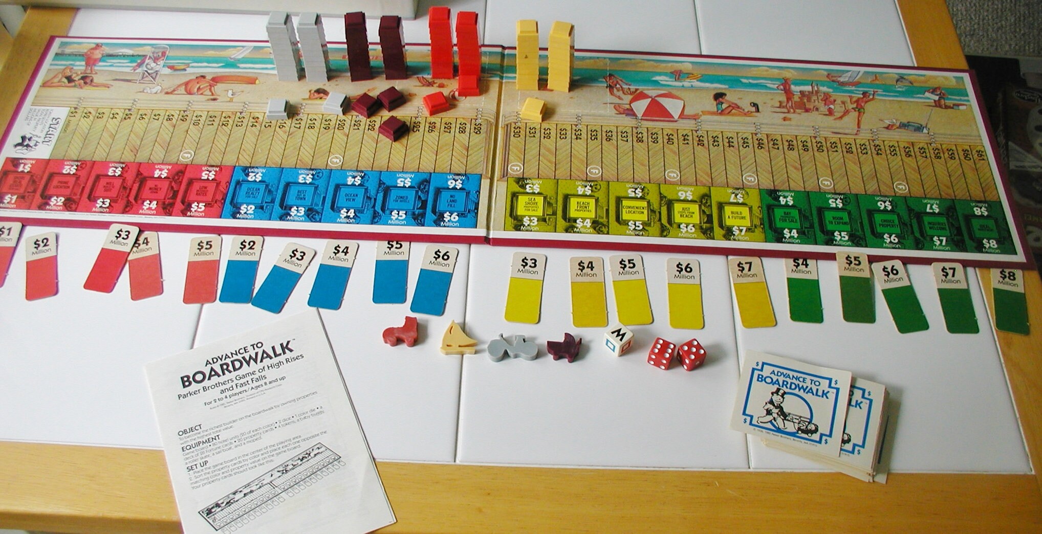 1985 Advance to Boardwalk Game - Monopoly Spin-off - Complete