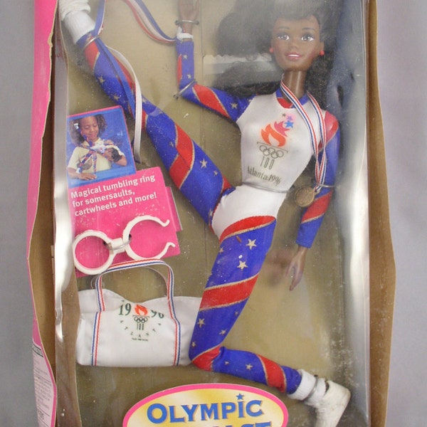 Vintage "USA Olympic Gymnast" African American Barbie - US Olympic Team Special Edition - Mattel 15124 (1995) - Still in Box - Barbie Doll