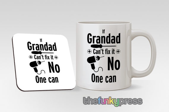 Grandpa's Coffee Goes Here Ideal Novelty Present Grandpa Coffee Coaster Gift 