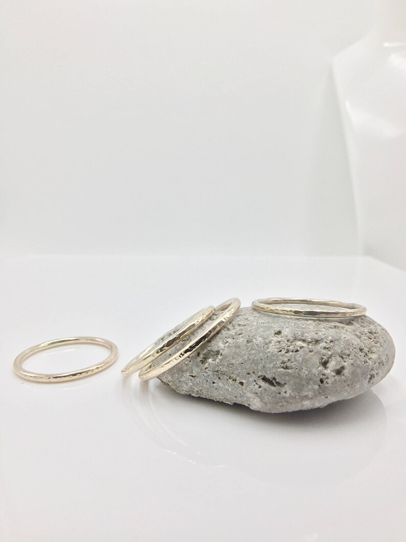 gold textured ring gold ring gold hammered ring Gold Stacking Ring dainty ring simple stack Gold Band Thin Gold Band
