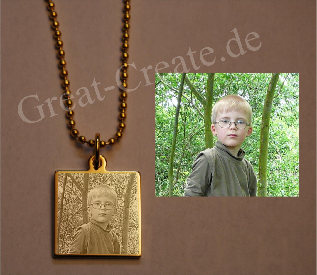 Personalized Necklace Photo Engraved Custom Photo Necklace Etsy