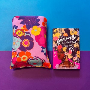 Purple Floral Book Sleeve, Bookish Gifts, Gifts For Book Lovers, Colourful  AbstractnHandmade Book sleeve, Book Pouch, Travel