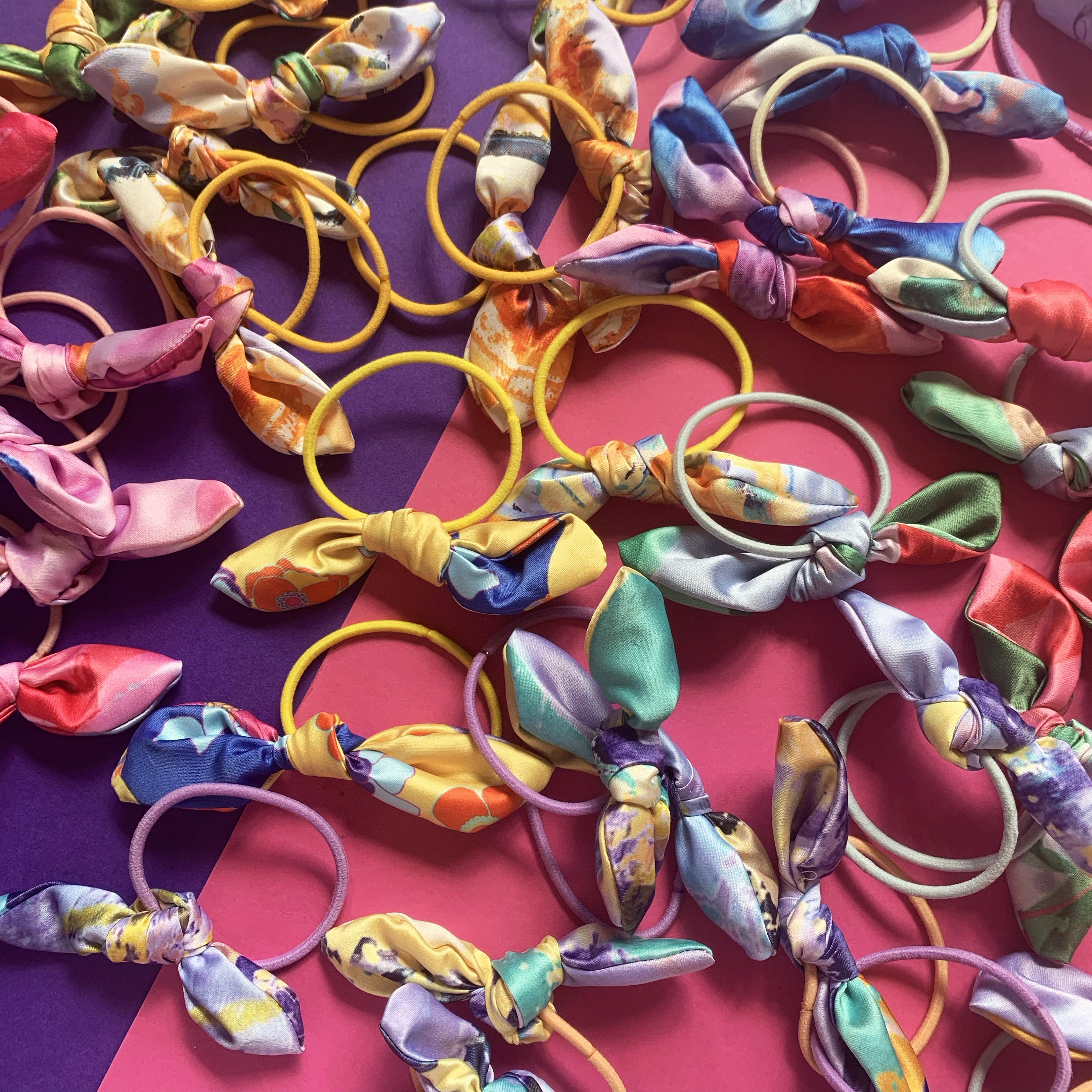 Handmade Colourful Hair Bows, Colourful Patterned Hair Ties, Small Ha…