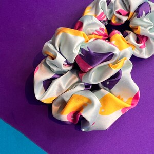 Pale Blue Ghost Scrunchie, Silky Ghosts Hair Accessories, Vegan Silk Hair Tie, Cute Ghost Scrunchie