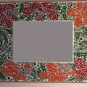 Hibiscus and Hummingbirds Mosaic Mirror