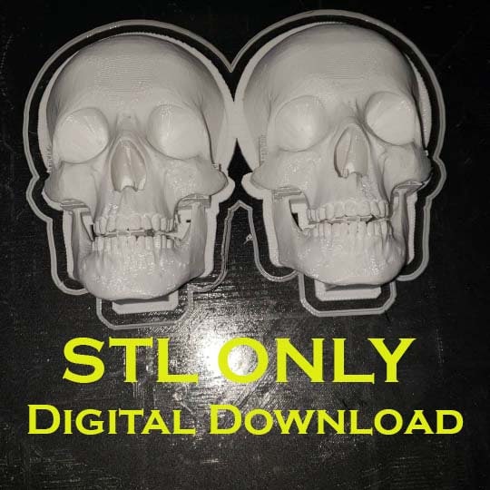 Digital STL Skull Pasties set with Moving Jaw