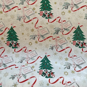 carta da regalo vintage di NATALE Confezione regalo anni '50 e '60 Albero di Natale con regali