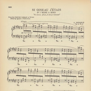 Vintage &#39;If I Were a Bird&#39; Sheet Music for Decoupage (Digital Download)