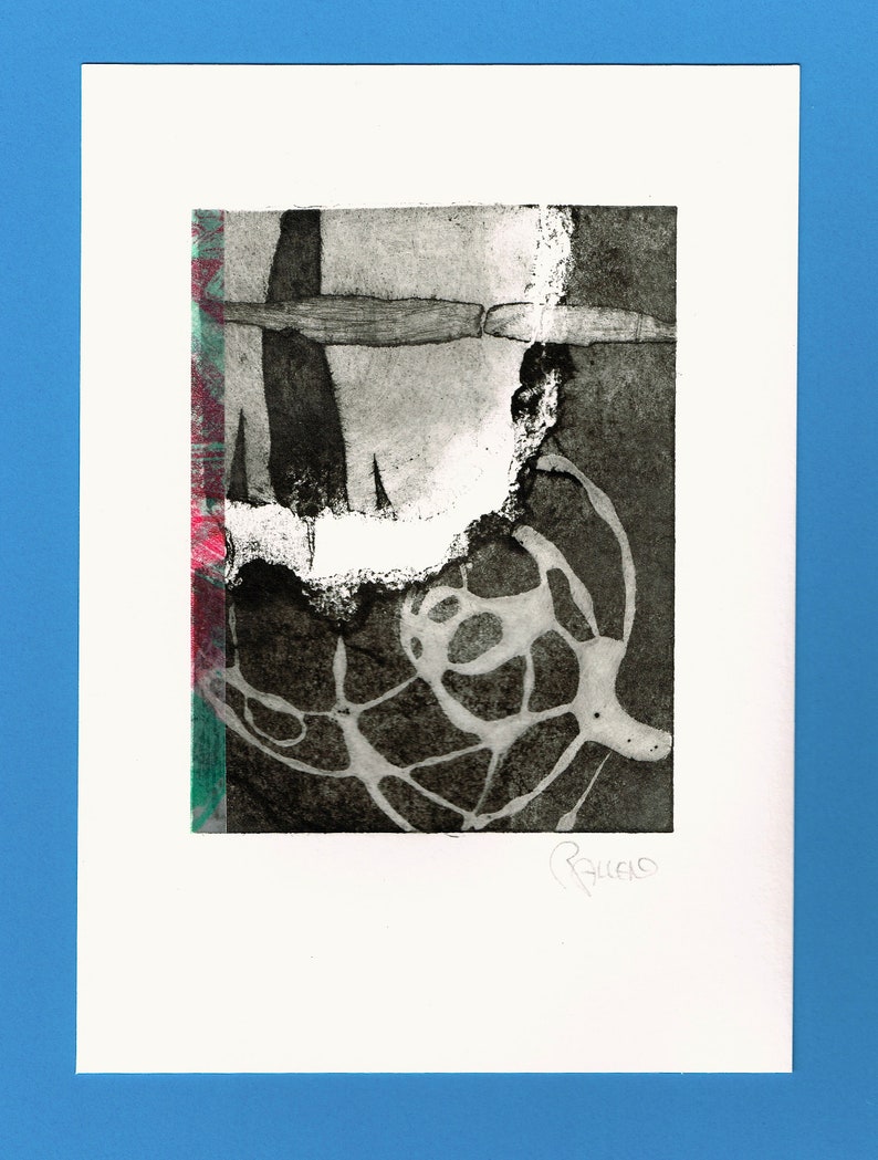 Abstract Design Collagraph Abstract Lines Collagraph Print - Hand Printed, Strange New Universe - Etsy