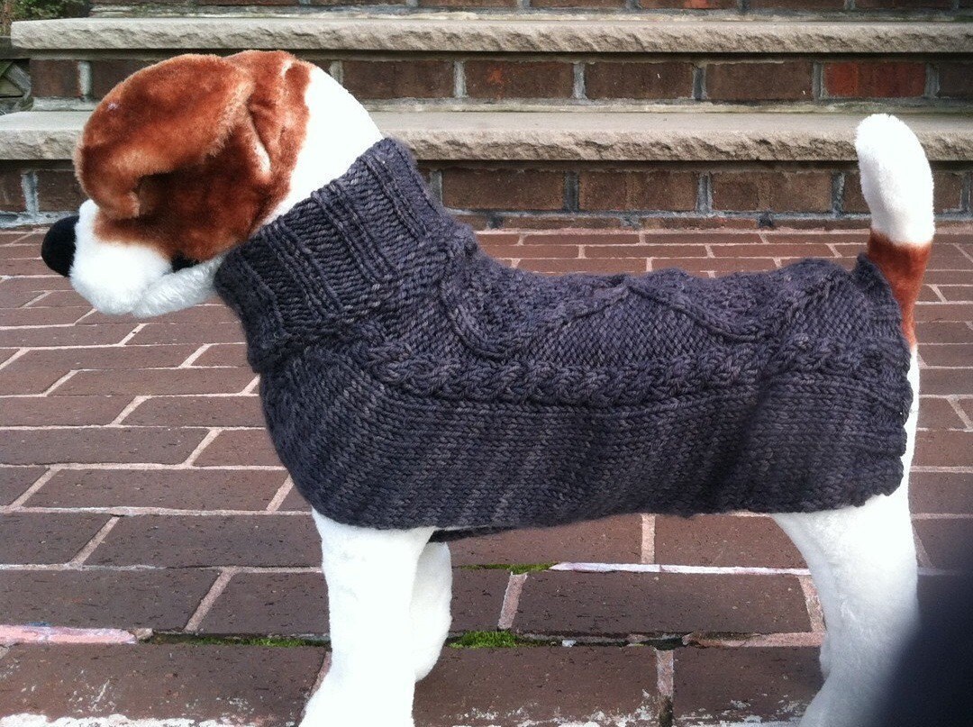 Cable Dog Sweater Custom Knit Dog Sweater Include Measurements With